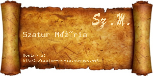 Szatur Mária névjegykártya