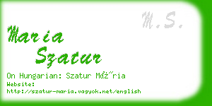 maria szatur business card